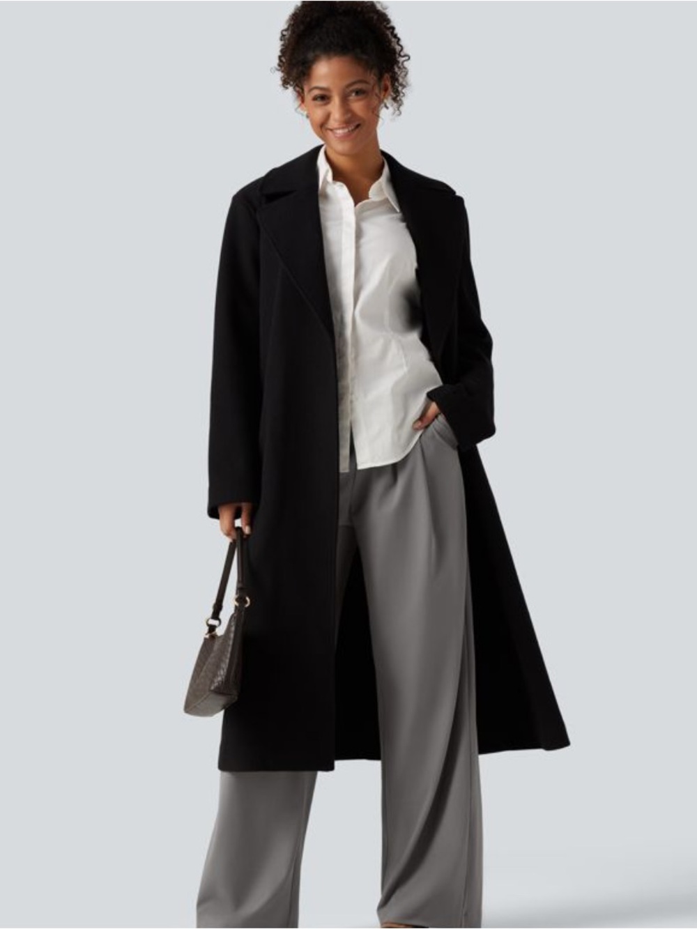 Halara DayStretch Wide Leg Work Pants NWOT | Small • Gray • Pleated High Waist